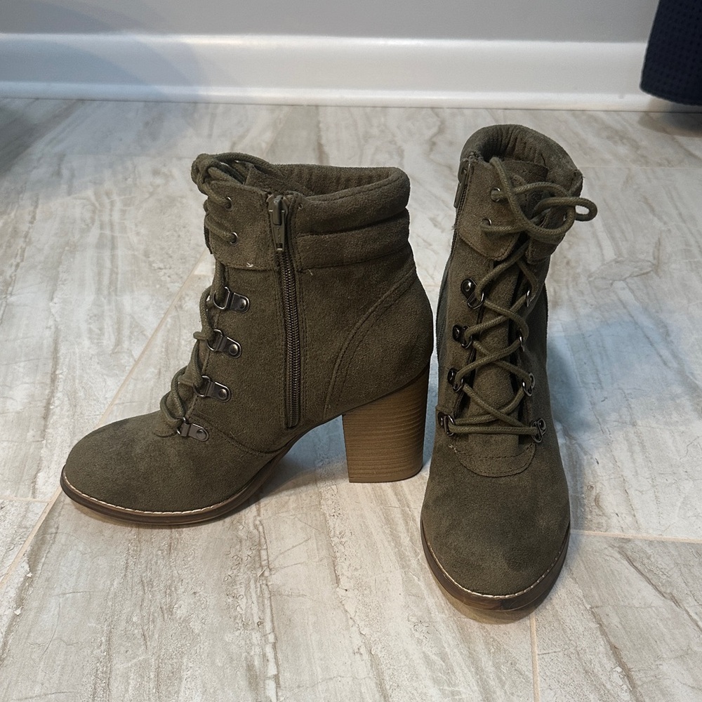 Candie’s Faux Suede High Heel Ankle Boots - Size 8